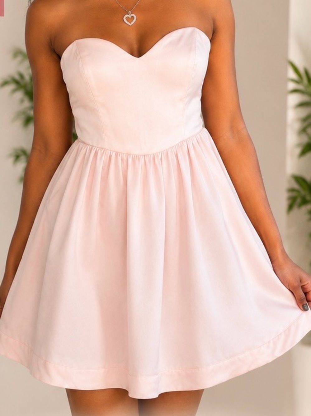 NATIVOZZA Blush Pink Spaghetti Strap Dress